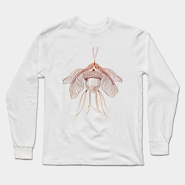 Forest Moth Acorn Forest Floor Objects Long Sleeve T-Shirt by NaturalDesign